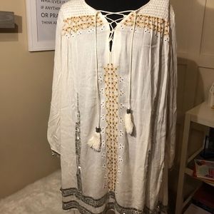 Topshop by Kate Moss Embroidered Smock Dress